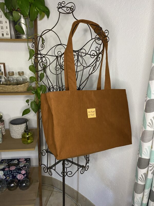 Grand sac en velours côtelé