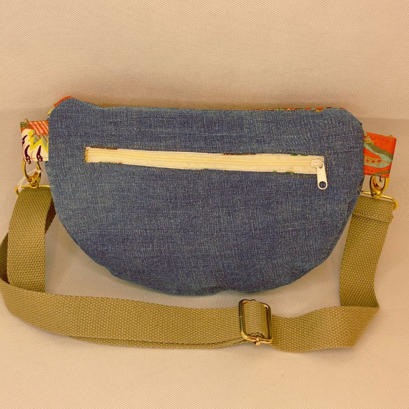Banane en jean et tissu imprimé orange – Image 5